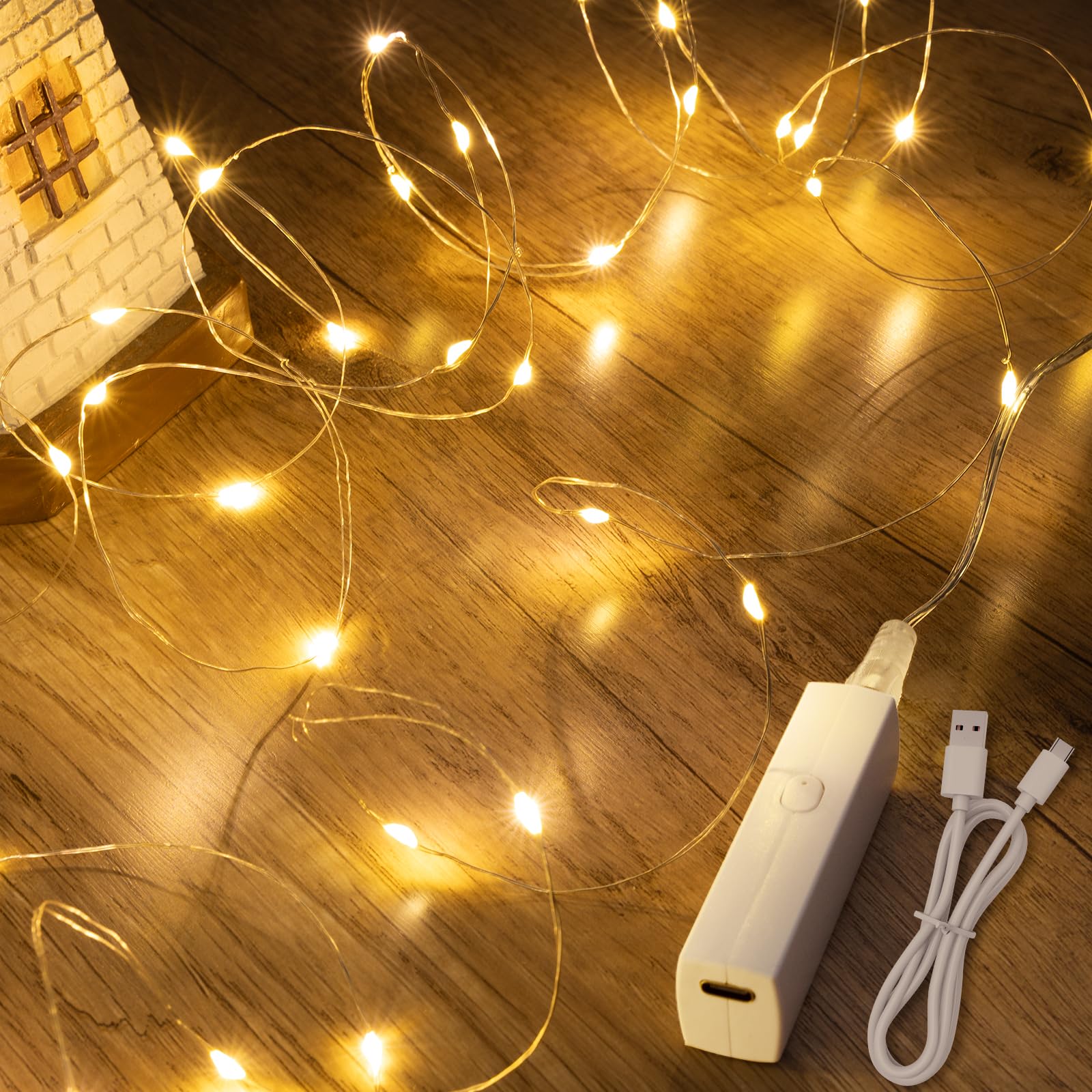 Amazon.com: Lakumu Rechargeable Fairy Lights, 16FT 50LED Battery